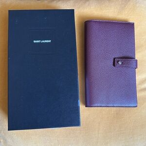 Saint Laurent Burgundy Leather Wallet